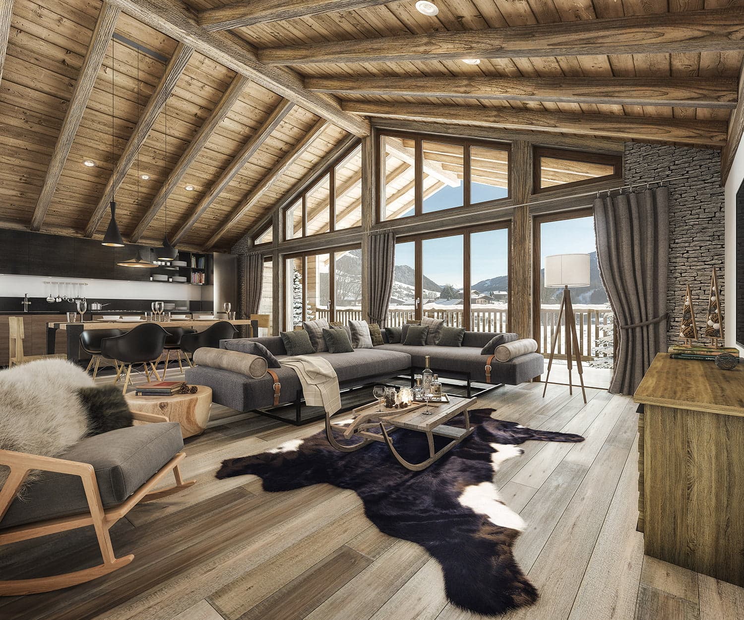 French Alps ski apartment interior