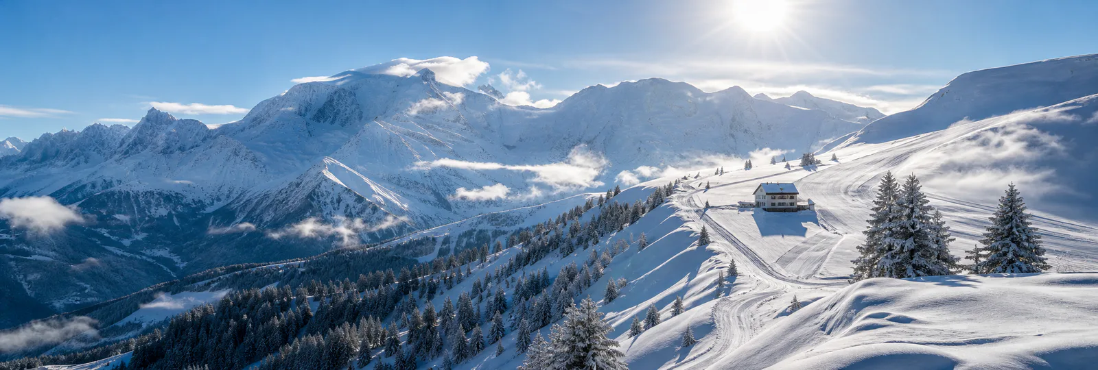 Saint-Gervais-les-Bains snowy Mont Blanc ski panorama