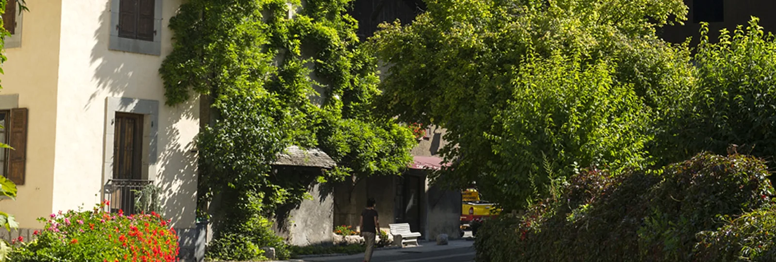 Samoens summer village and green Grand Massif valley