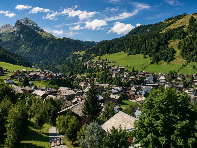 Morzine village and valley in summer