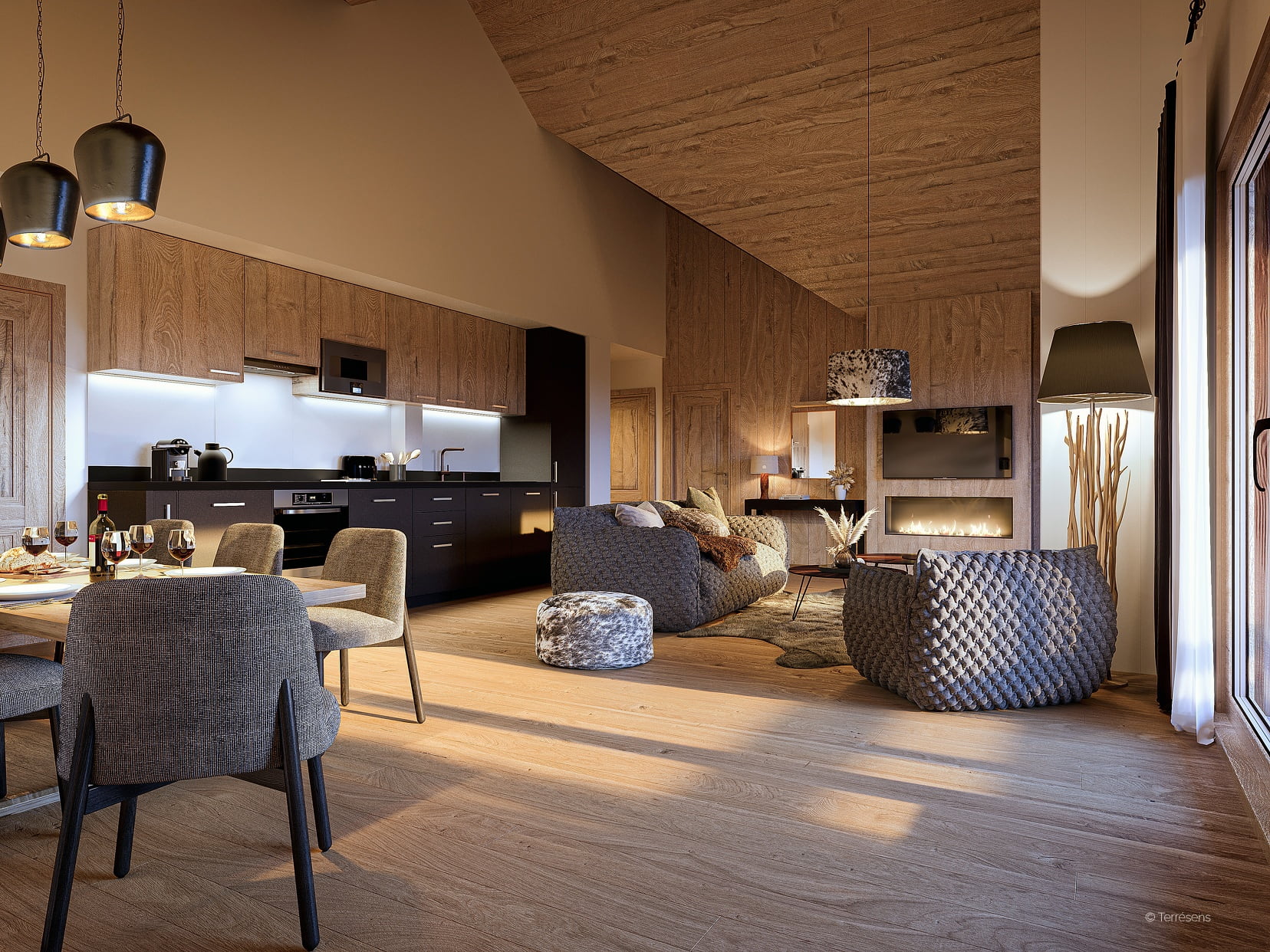 French Alps ski apartment interior