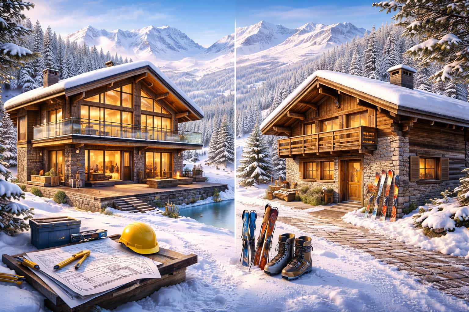 New-build vs resale chalets in Alps