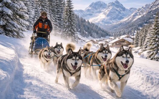Sledding through the French Alps