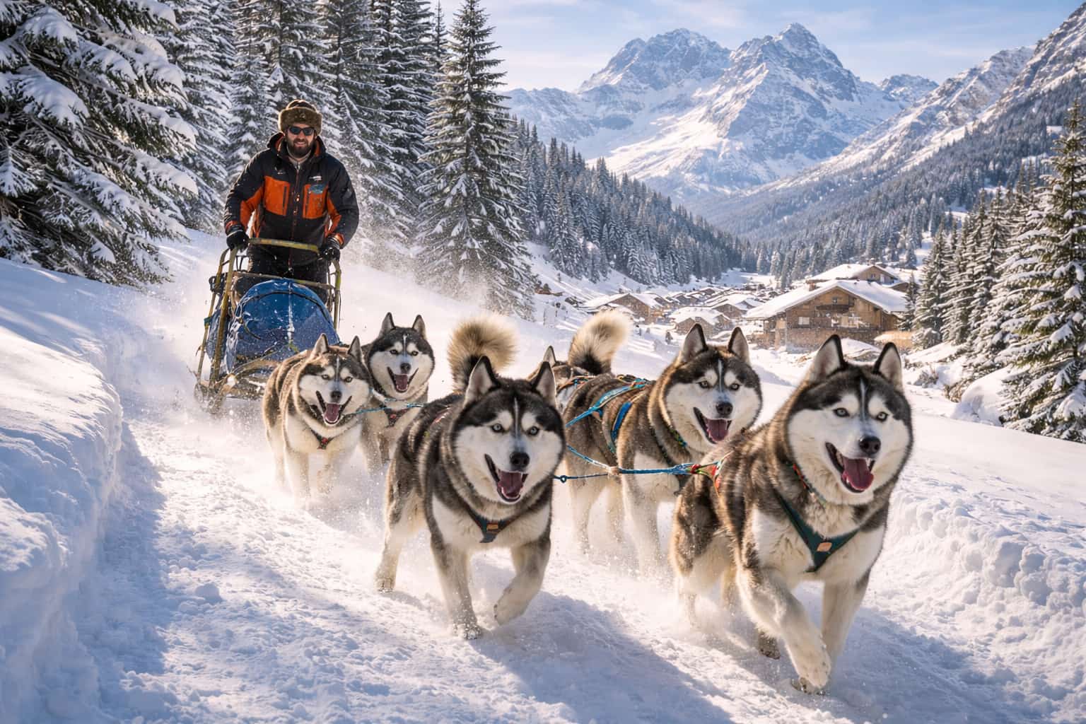 Sledding through the French Alps