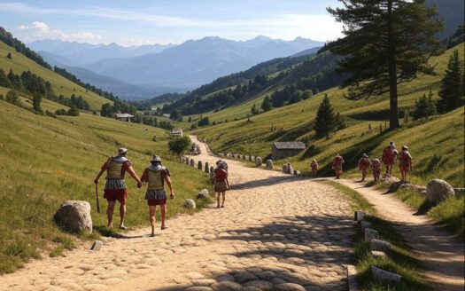 Romans walking in Montgenevre