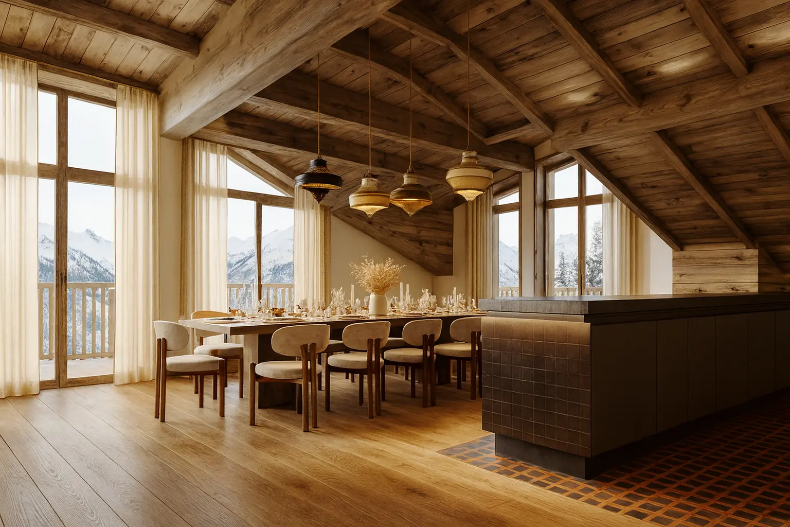 chalet interior luxury living room