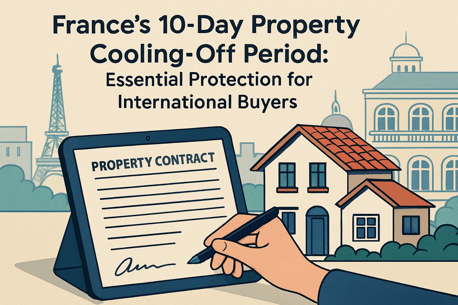10-day cooling off period in France when you're buying a property.