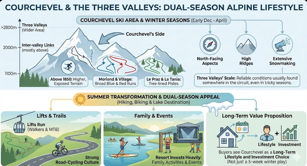 courchevel and the 3 valleys infographic